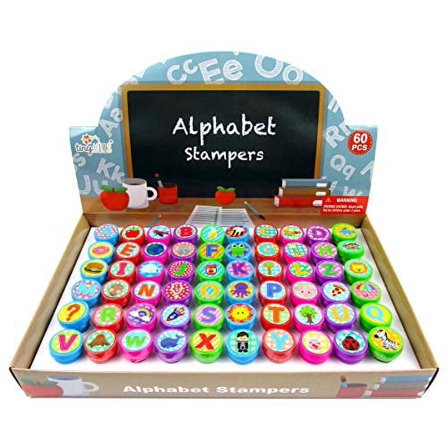 60 Pcs Alphabet Assorted ABC Stampers