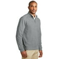 thumbnail image 4 of Port Authority K807 Mens Interlock 1 by 4-Zip, Medium Grey Heather & Charcoal Heather - 2XL, 4 of 6