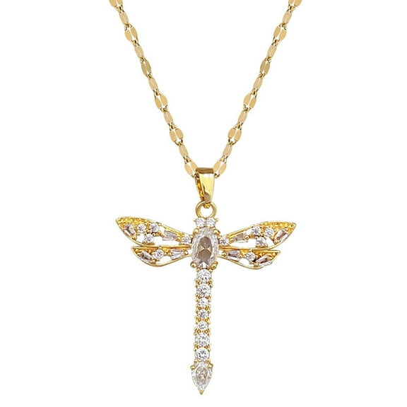 Necklaces & Pendants Design Inlaid Simple Women Jewelry Necklace Ladies Pendant Necklace Gift (Gold )