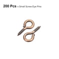 thumbnail image 3 of 200 Pack Small Screw Eye Hooks Mini Eyelets Screws, 4x8x1mm, Copper Tone, 3 of 5