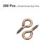 thumbnail image 3 of 200uds Tornillo Ojo Pasadores Ganchos Mini Ojales Roscados Unique Bargains Cobre Tono 4x8x1mm, 3 of 5