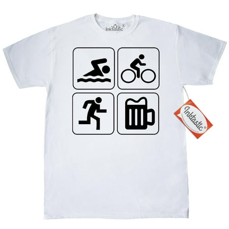 Triathlon Apparel - Inktastic Swim Bike Run Drink T-Shirt Triathlon Mens Adult Clothing Apparel Tees T-shirts
