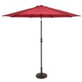 thumbnail image 2 of Lowestbest 9 Feet Outdoor Fanshaped Patio Umbrella Metal Frame Folding Sunshade, Wine Red, 2 of 3