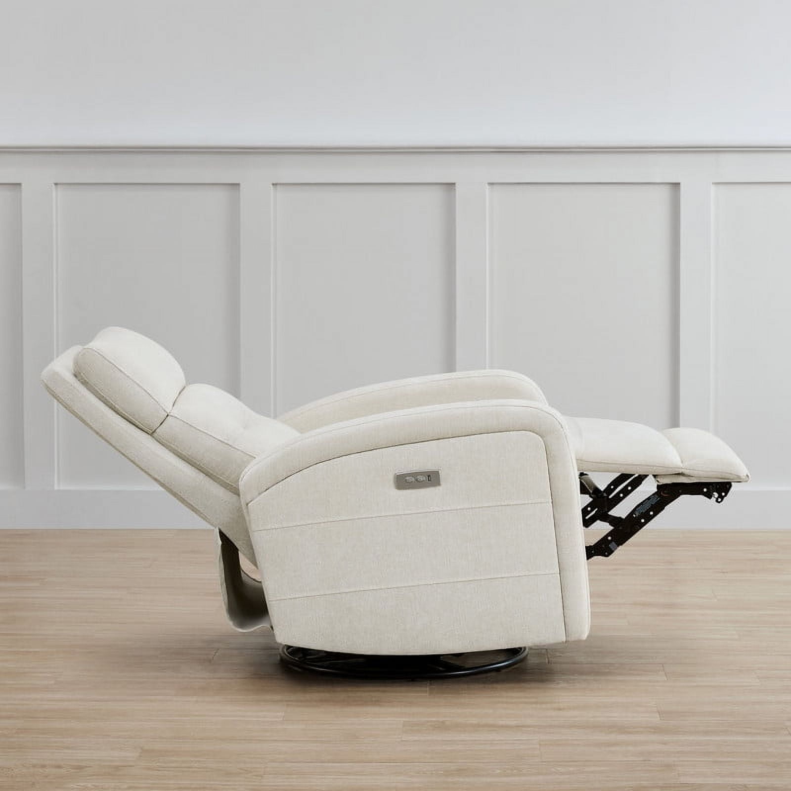 CHITA Power Glider Recliner Chair, 270° Swivel Recliner with USB & Type-C Charge for Nursery, Fabric in Linen