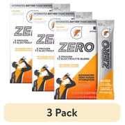 (3 pack) Gatorade Zero Sugar Orange, On the Go Packs, Electrolyte Powder Drink Mix, 0.12 oz, 8 Sticks