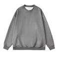 thumbnail image 2 of IROINNID Crew Neck Pullover Sweatshirts Casual Graphic Print Long Sleeve Daily Fit Solid Color Sweatshirts Tops,Gray, 2 of 4