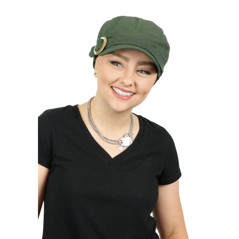 Linen Blend Military Cadet Hat (Olive Green) - Walmart.com display picture 3