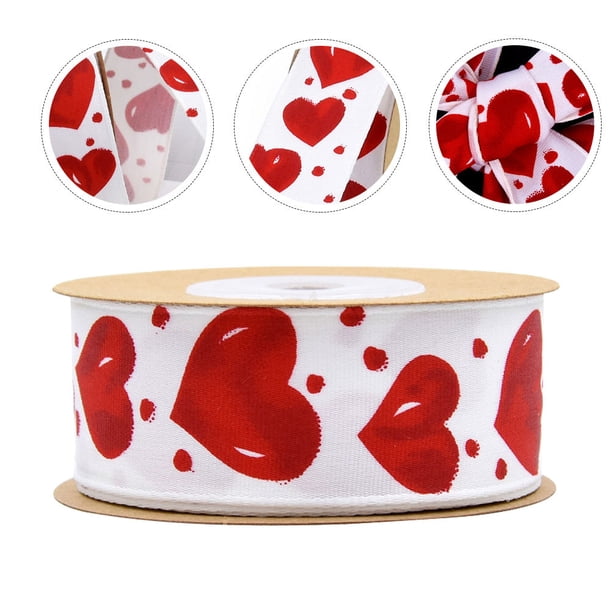 Moluckfu Creativa De Poliéster En Rollo Con Estampado De Corazones Para Eventos Y Regalos