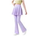 thumbnail image 2 of Ankola Girl's Flare Leggings with Skirts Elastic Waist Ruffle Skirt Pants, 2 of 7