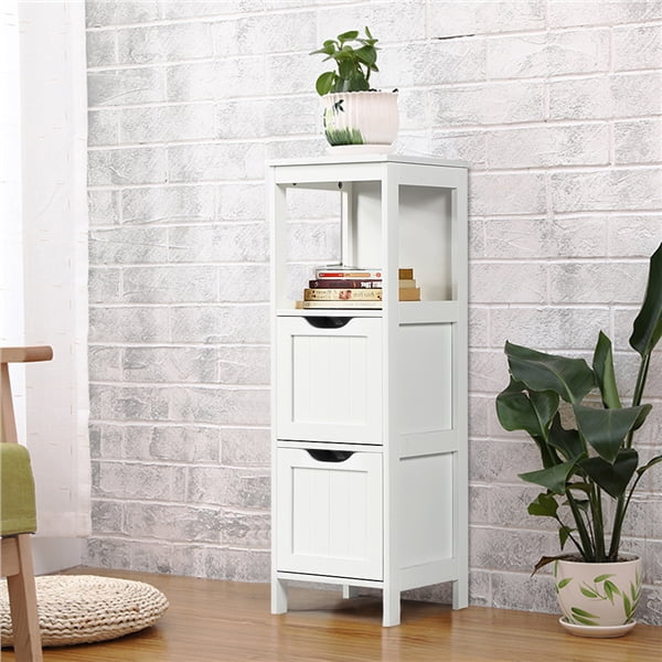 Yaheetech 3 Tiers Bathroom Cabinet Shelf Storage with Free ...