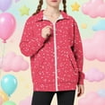 thumbnail image 2 of KyCheLot Girls Casual Jackets Lightweight Spring Long Sleeve Print Full Zip Spring Outerwear with Pockets 5-15 Years, 2 of 6