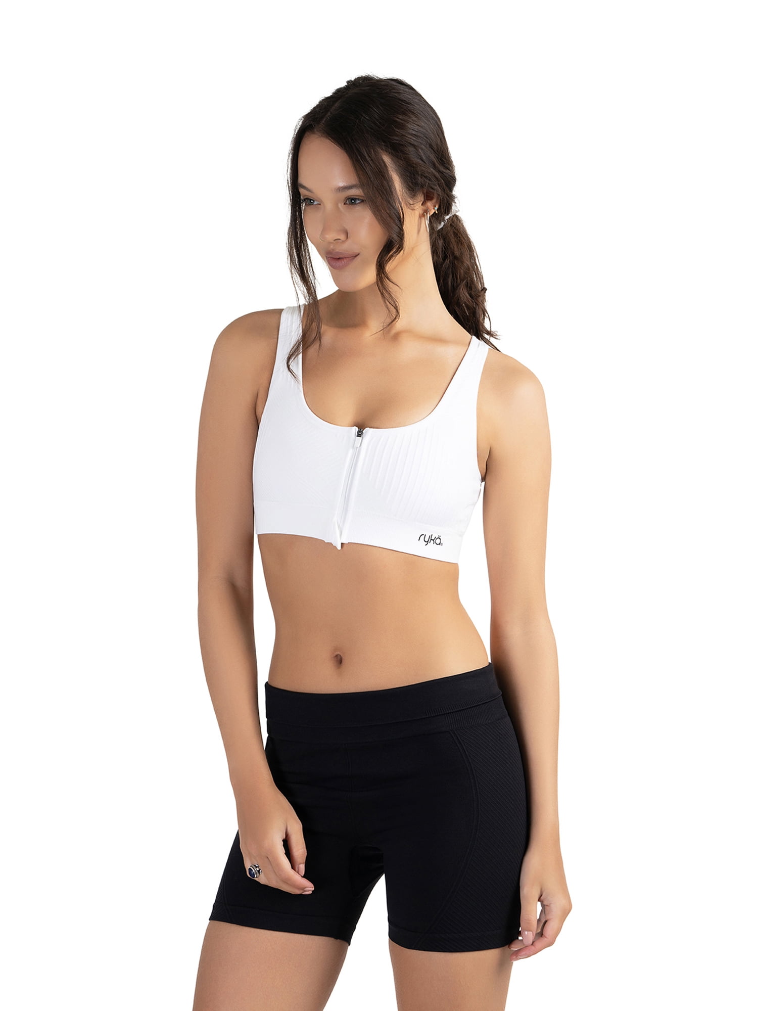 Ryka Women's Textured Zip Sports Bra, Sizes S-XL