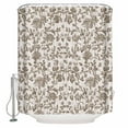 thumbnail image 2 of Farmhouse Brown Bathroom Curtain 72 Inch Shower Stall Curtain with Hooks, Vintage Flower Leaf Botanical Plant Waterproof Polyester Bath Curtain Washable Bathtub Curtain 36''x 72'', 2 of 6