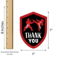 thumbnail image 6 of Big Dot of Happiness Karate Master - Shaped Thank You Cards - Martial Arts Birthday Party Thank You Note Cards with Envelopes - Set of 12, 6 of 7