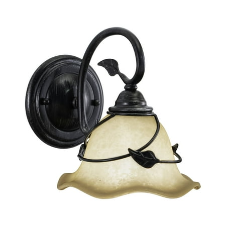 

Vaxcel Vine 1 Light Black Rustic Bathroom Wall Fixture
