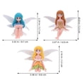 thumbnail image 2 of LABSERRON 3Pcs Details Blue Yellow Brown Assorted Color Fairy Figurine Home Decor Item 3.42X2.16X1.10In, 2 of 8