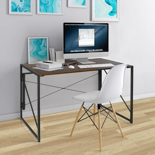 ZERDER Small Computer Desks with Power Outlet, Z-Shaped Home Office Desks  for Small Space, Compact Study Desk with Keyboard Tray and Casters,  Computer