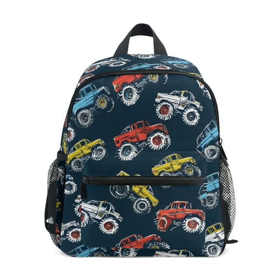 ALAZA Cartoon Monster Trucks Comic School Backpack Small Bookbag Mini Bags