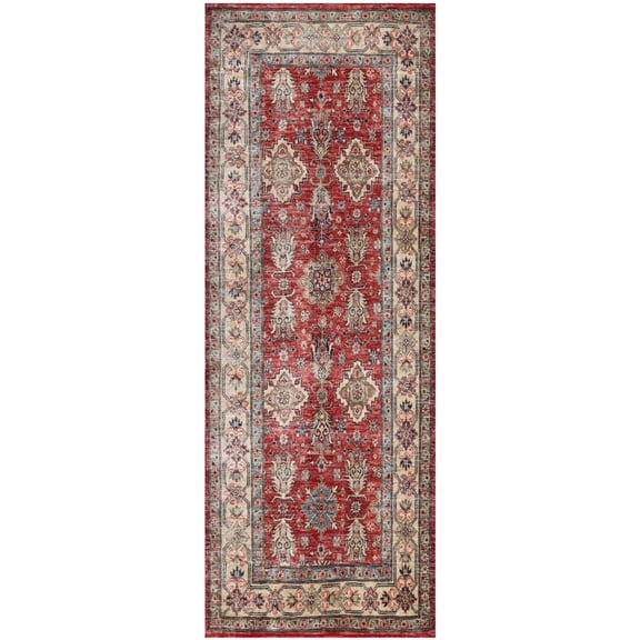 Nourison Fulton Traditional Vintage Non-Slip Flatwoven Indoor Rug Red 1'10" x 5'