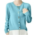 thumbnail image 3 of Yxbdin Womens Cardigan Sweaters Lightweight Crew Neck Button Up Fall Sweaters Classic Long Sleeve Fashion Clothing 2026 Dressy Casual Going Out Tops, 3 of 5