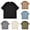 Blue, variant on Mens Cropped T Shirt Short Sleeve Heavyweight V Neck Shirts Heavy Cotton T-Shirts Streetwear Gym Tops Classic Basic Tees