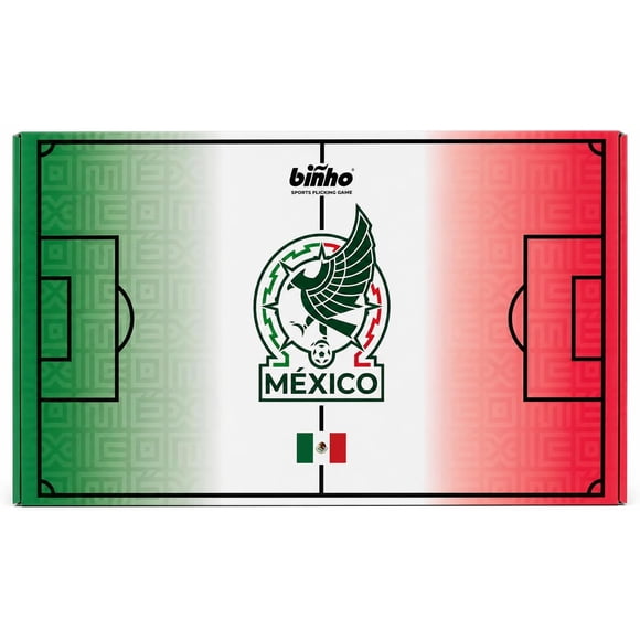 Binho Board Classic Board Game Mexico National Team (Green) Edition - 2-Player Fast-Paced Finger Flicker Pinball Family Board Games - Portable Tabletop Sports Game Set for Any Occasion