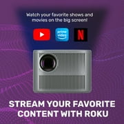 RCA 720P HD Roku Smart Home Theater Projector With Roku Express Streaming, 150 ANSI, RPJ185, Black