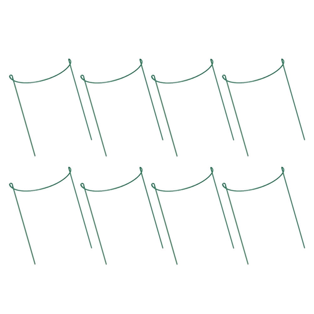 Raindrops Green Iron Climbing Plant Trellis Semicircle Garden Stakes, Support for Vines, Flowers, and Climbing Plants