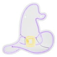 thumbnail image 3 of Northlight LED Witch Hat Neon Lighted Halloween Wall or Window Decoration - 15" - Purple, 3 of 9