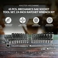 thumbnail image 2 of Master Mechanic 45-Piece SAE Socket Tool Set, 1/4 Inch Drive, Ratchet Wrench Kit, 2 of 8