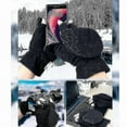 thumbnail image 4 of Winter Gloves 3m Thinsulate Fingerless Convertible Thermal Mittens Windproof Insulated Polar Fleece, 4 of 5