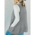 thumbnail image 5 of Womens Sleeveless Sweater Vest V Neck Casual Loose Knit A Line Flattering Tunic Top with Pockets, 5 of 6