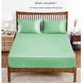 thumbnail image 6 of Bamboo Viscose Fitted Sheet 1 Pack Twin-XL/Split King Size Only,400 Thread Count,8-16" Deep Pocket,Bottom Sheet Colorfast Soft & Silky & Breathable(1 Fitted Sheet Only, Sage Green, Twin-XL), 6 of 8