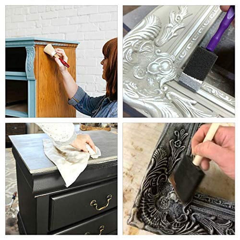 Shabby Chic Chalk Furniture Paint: Luxurious Metallic Paint, Craft Paint  for Home Decor, DIY, Wood Cabinets - All-in-One Paints with Shiny Metallic