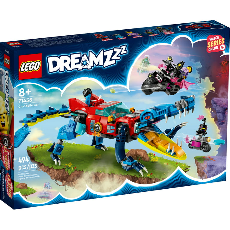 LEGO DREAMZzz Crocodile Car 71458 Building Toy Set, Rebuilds from Car to  Off-Roader Truck Toy and Mini-Boat, Features 3 Minifigures, Birthday Gift  for 8 Year Olds, Includes 494 Pieces, Ages 8+ 