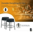 thumbnail image 6 of Miniyam Counter Height Bar Stools Set of 2,Boucle Kitchen Stools Upholstered Dining Chair Stools 24 Inch Height,Black, 6 of 7