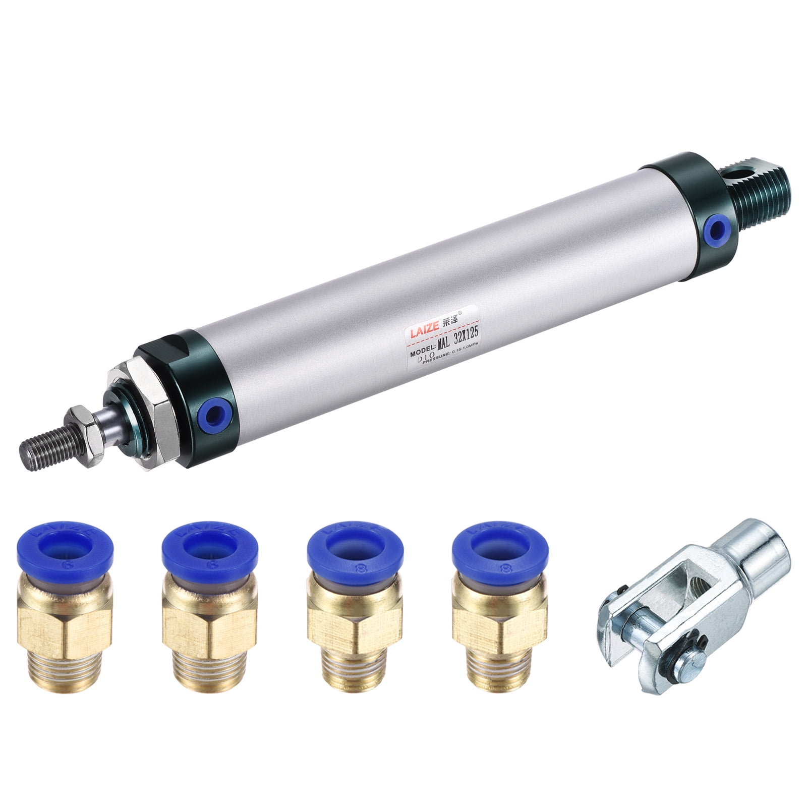 Uxcell 32mm Bore 132mm Stroke Pneumatic Air Cylinder with Y Connector