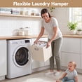 thumbnail image 4 of INFANS Baby Changing Table, Wooden Diaper Station Dresser with 3 Fabric Drawers, Laundry Hamper, Safety Belt, Pad for Nursery Infant, 4 of 9