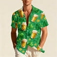 thumbnail image 2 of LYEAA St.Patricks Day Shirts Men Collared Clover Print Short Sleeve Shirt Lightweight Button down Blouses Summer Holiday Tops, 2 of 8
