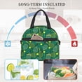 thumbnail image 4 of Xecao Tennis Rackets and Balls Pattern Thermal Tote Lunch Cooler Bag with Front Utility Pocket Lightweight Insulation Tech Gym Office Commute Ready, 4 of 7