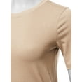 thumbnail image 4 of A2Y Women's Basic Solid Premium Cotton Short Sleeve Crew Neck T Shirt Tee Tops Sand 1XL, 4 of 6