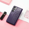 thumbnail image 4 of Decase Phone Shell for Samsung Galaxy S23 FE(2023) Premium Embossed Pattern Folio PU Leather Card Slots Holder Wallet Case,With Hand Strap Full Body Protection Cover for Galaxy S23 FE,Purple, 4 of 7