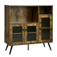thumbnail image 2 of Kadyn Buffet Sideboard,Sideboard Buffet Cabinet,Buffet Kitchen Storage Cupboard with Glass Door and Adjustable Shelves-Rustic Brown, 2 of 9
