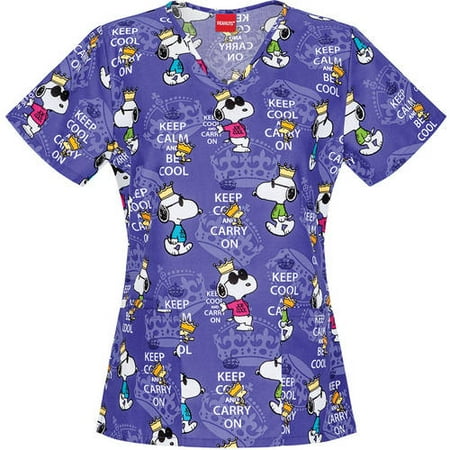 Women's Fashion Collection Poly Cotton Print V-Neck Scrub Top
