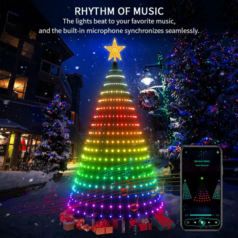 Christmas LED Tree Decoration RGB String Lights Bluetooth App Remote  Control USA