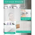 thumbnail image 4 of No Hook Shower Curtain with Snap in Liner, Birds on the Wire Purple Grey Hotel Shower Curtains for Bathroom, Washable Shower Curtain Liner Set with Mesh Top Window, 72”x78”, 4 of 6
