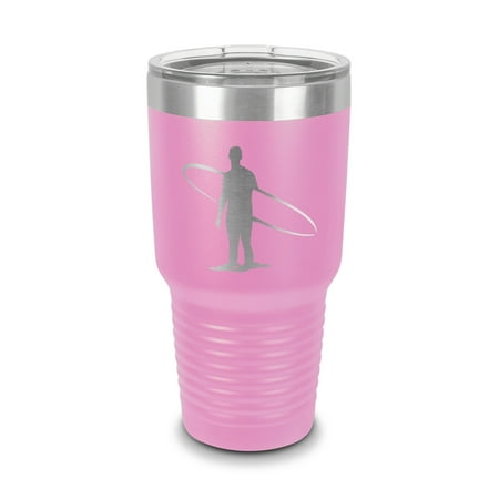 

Longboard Surfer Tumbler 30 oz - Laser Engraved w/ Clear Lid - Stainless Steel - Vacuum Insulated - Double Walled - Travel Mug - surf surfing outdoors ocean - Light Purple