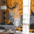 thumbnail image 4 of Sheer Curtains 63 inches Long, Halloween Gnome with Bat Wings Ghost House Plaid Light Filtering Sheer Window Curtains Rod Pocket Voile Drapes for Bedroom Living Room, 52"W x 63"L 2 Panels, 4 of 7