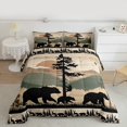 thumbnail image 2 of Manfei Bear Silhouette Queen Comforter Set 3 Pieces, Minimalist Nature Bedding Sets, Jungle Wildlife Bedding Comforter Set, Luxury Bedroom Decor, 2 of 8