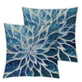 thumbnail image 2 of Acheng Spring Teal Dahlia Pillow Covers Navy Blue Teal Floral Couch Pillow Cases Modern Abstract Throw Pillows Summer Home Decor for Living Room Bedroom Bed Cushion Outdoor,Set of 2 White, 2 of 6